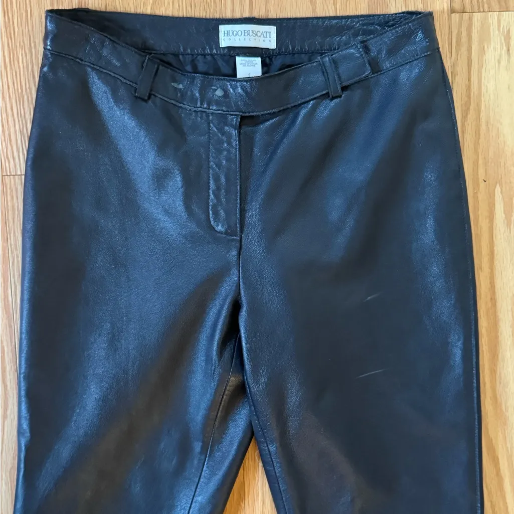 Vintage Hugo Buscati Black Genuine Leather Flare Jeans - 6 Bikercore Edgy Chic - Image 6