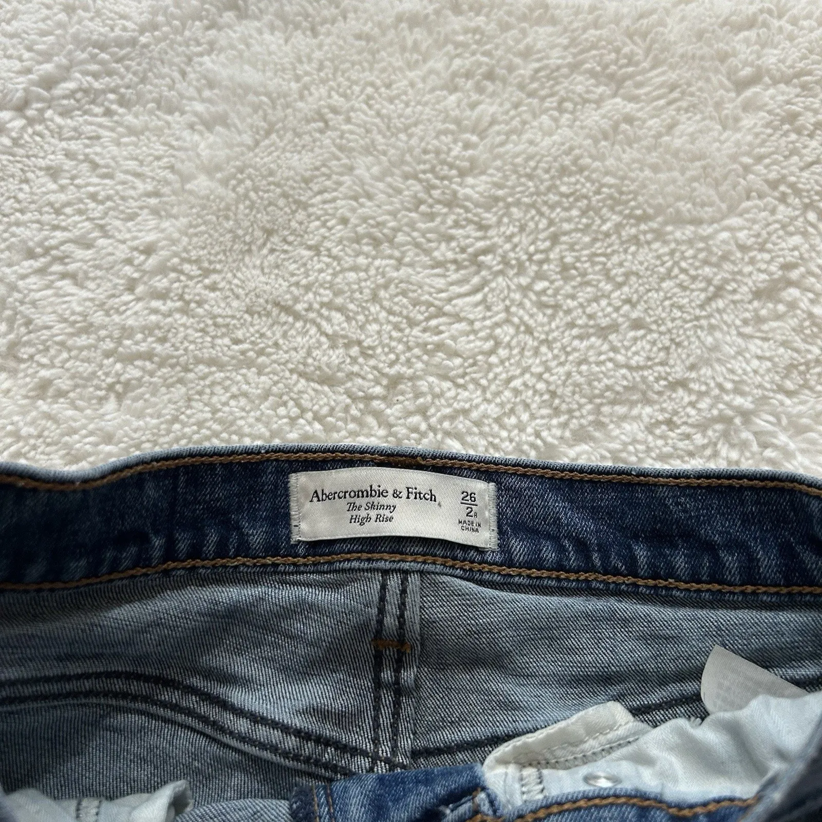 Abercrombie & Fitch The Skinny High Rise‎ Women Distressed Cotton Blue Size 26 - Image 4