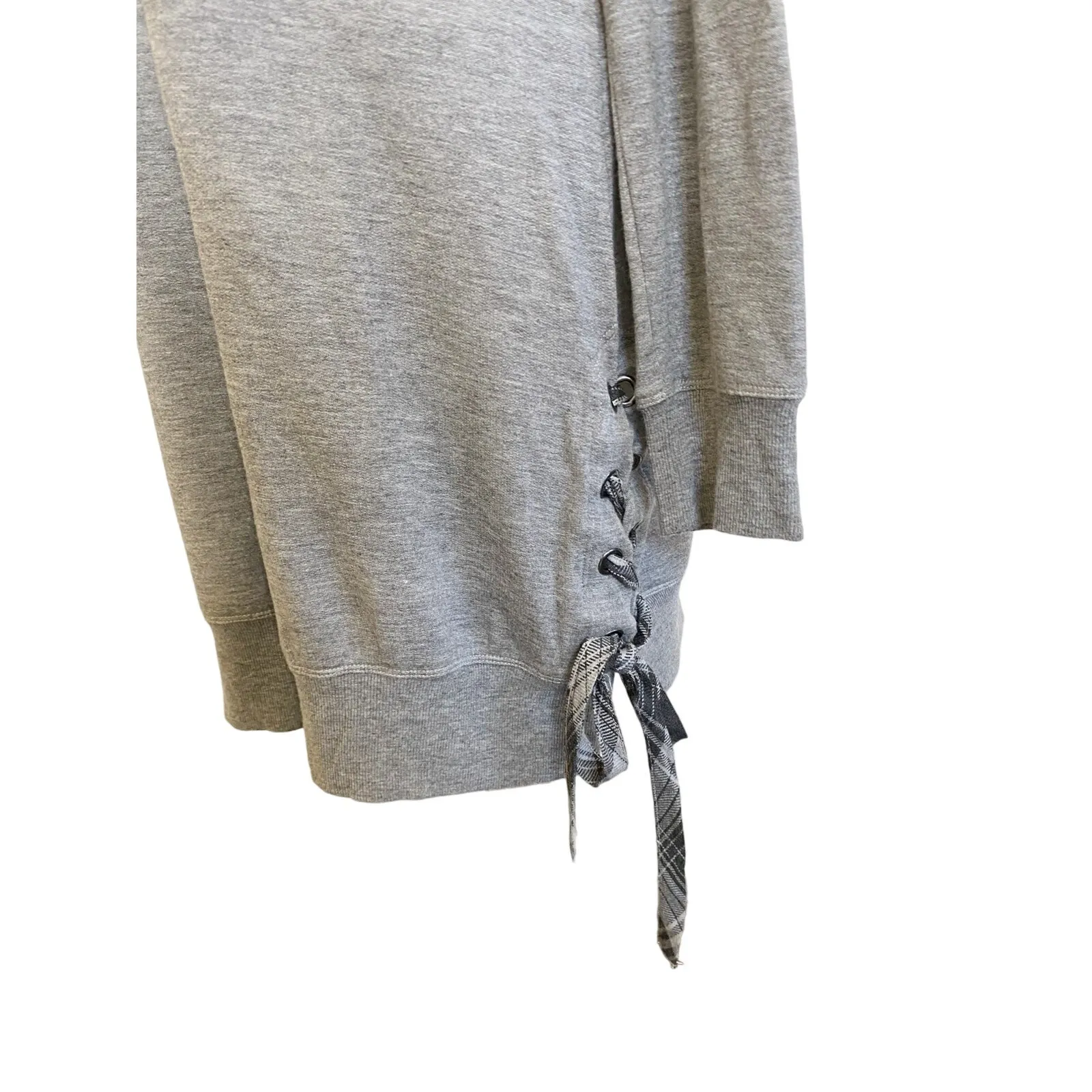 Cloth & Stone Gray‎ Sweatshirt Tunic Mini Dress Lace Up Side NWT M - Image 10