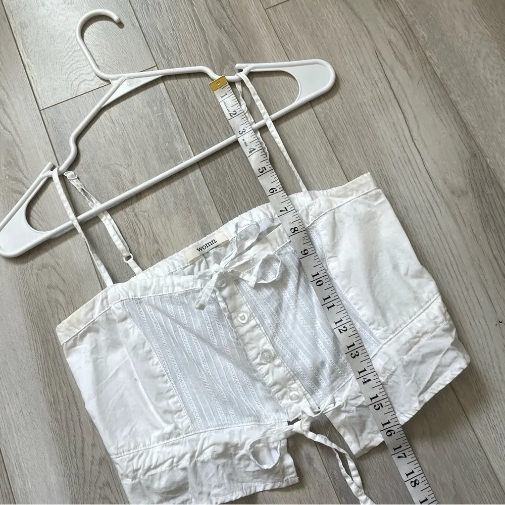 womn. Lindsey Tank Top button front crop womens White (xsmall) coquette feminine Size XS - Image 5