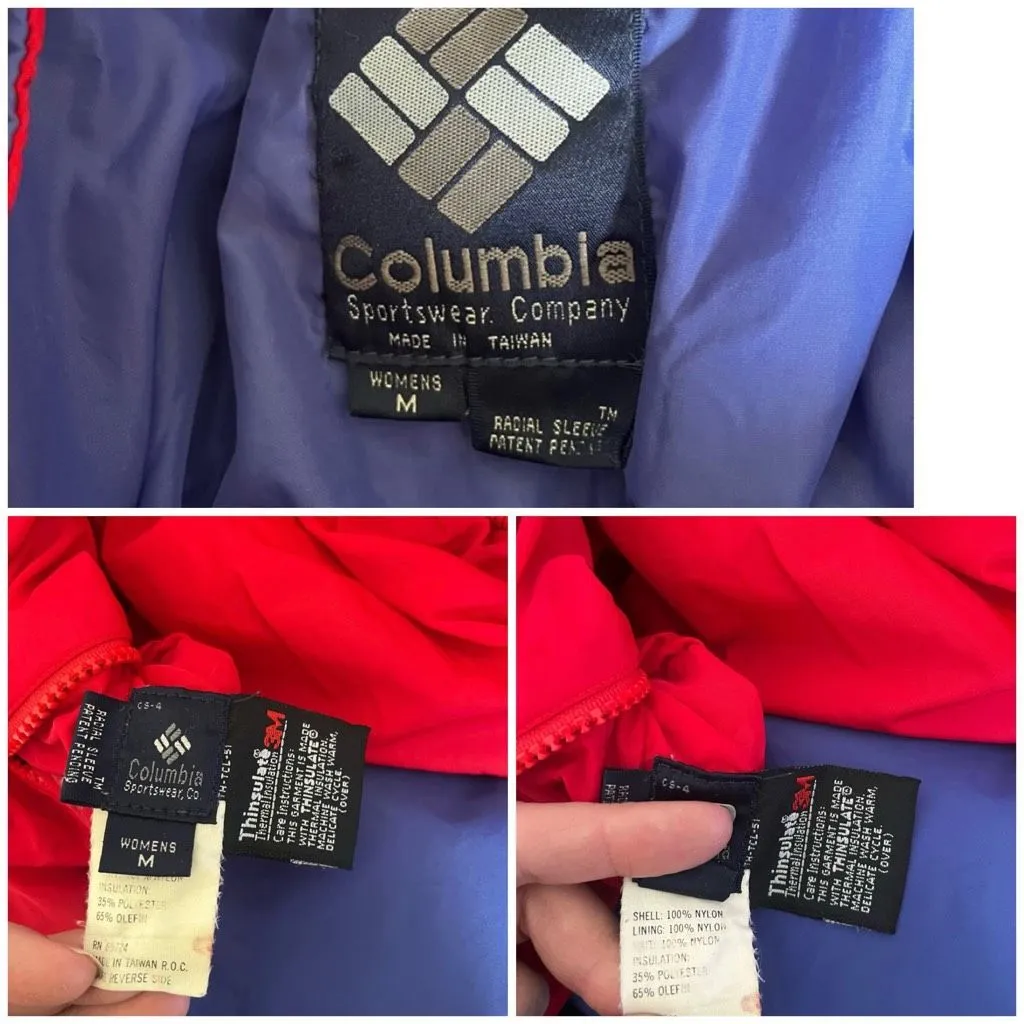 Vintage Columbia 3-in-1 Reversible Ski Jacket Women's Medium Blue Green‎ 90s - Image 6