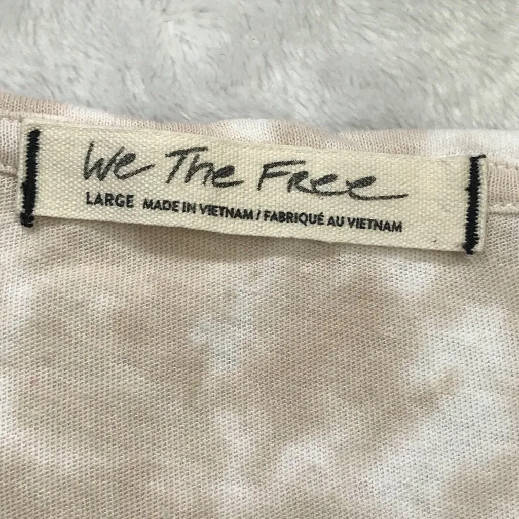 Free People Tie Dye Anytime Tank‎ in Pink Women's Size Large Peplum 100% Cotton - Image 5