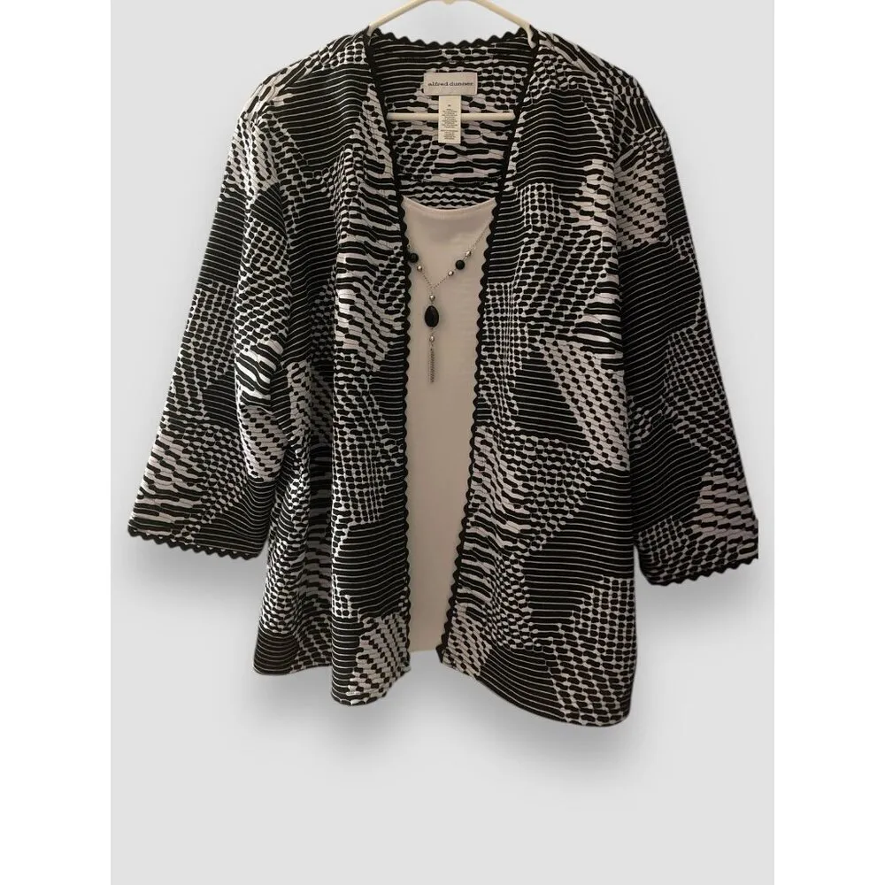 Alfred Dunner Riverside Drive Textured 2 for 1 Top Detachable Necklace Sz XL NWT - Image 2