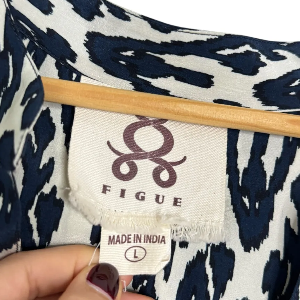 Figue Rylie Zigzag Collared Silk Top Size L - Image 8