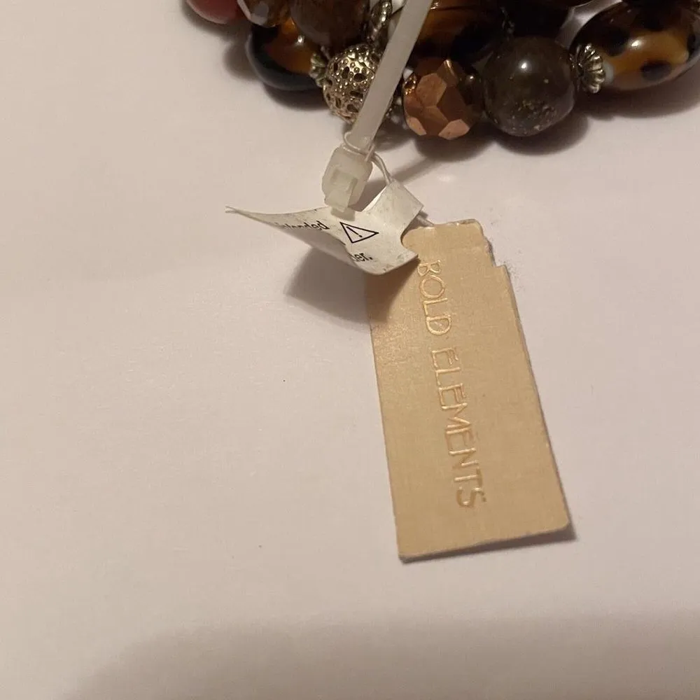 NWT Brown Bead Stretchy Bracelet 3 Piece Set $28 MSRP - Image 3