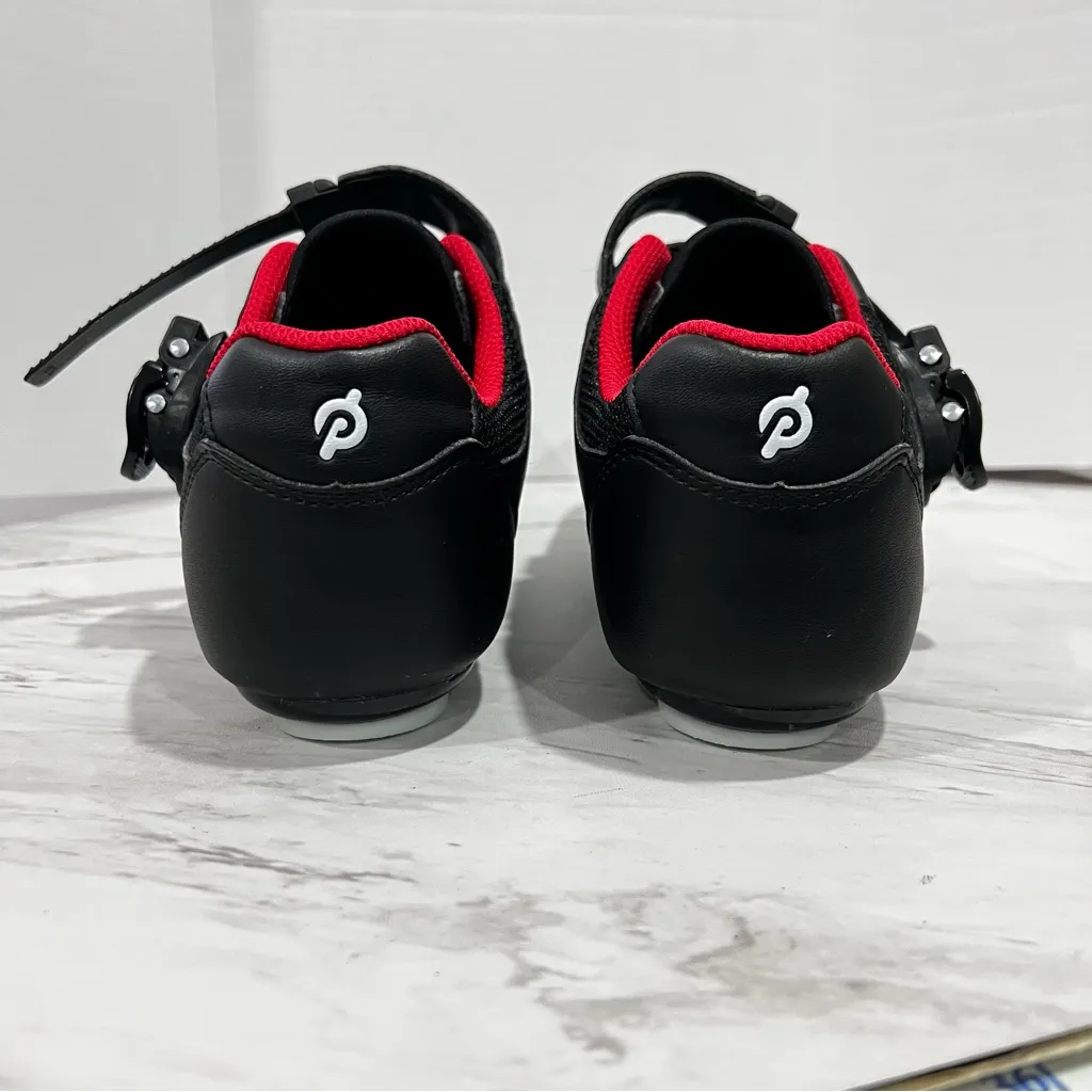 Peloton Cycling Size 39 (8 women 6.5 men) Shoes Black White Red Accents Unisex - Image 7