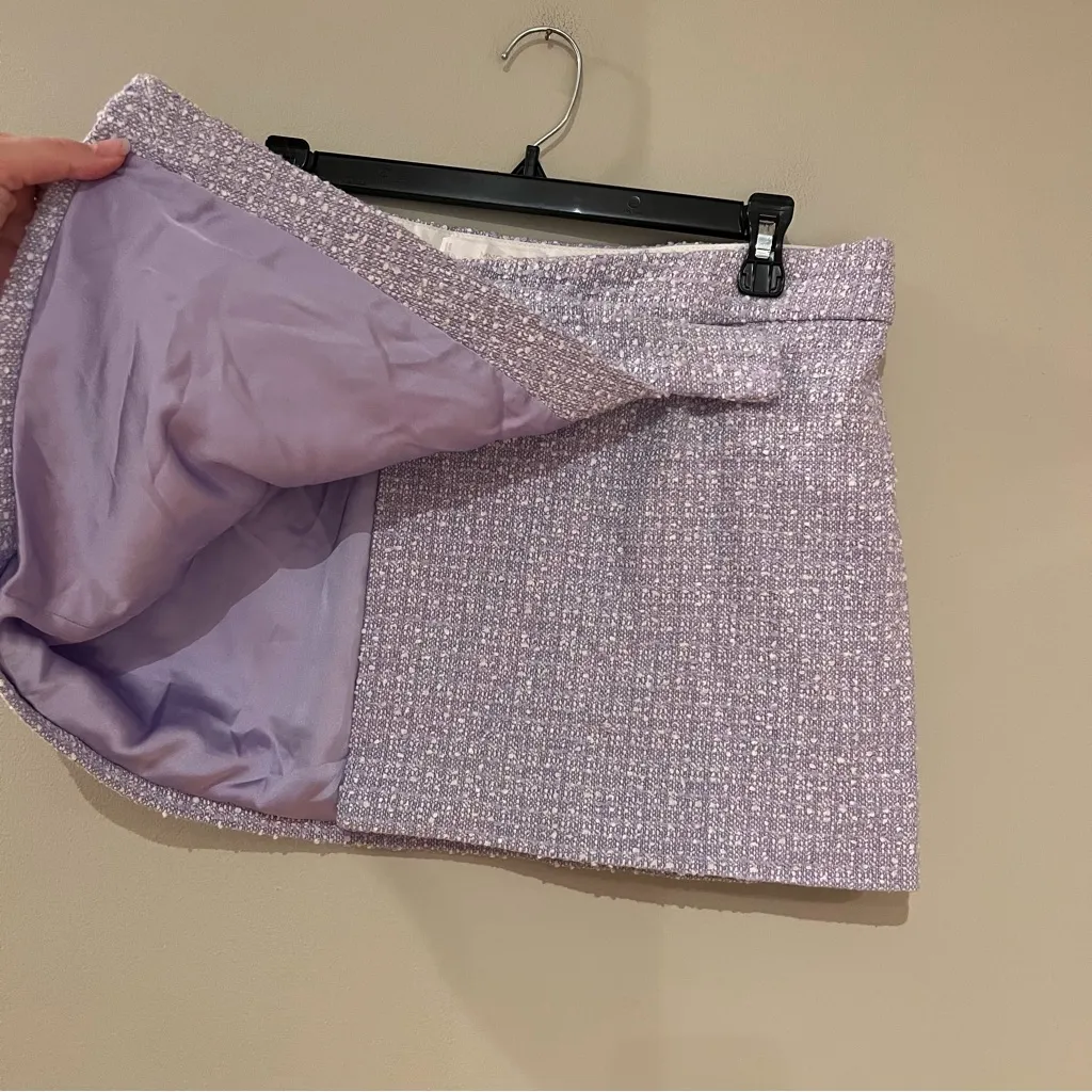 MANGO Gigi Purple Tweed Wrap Mini Skirt - Image 5