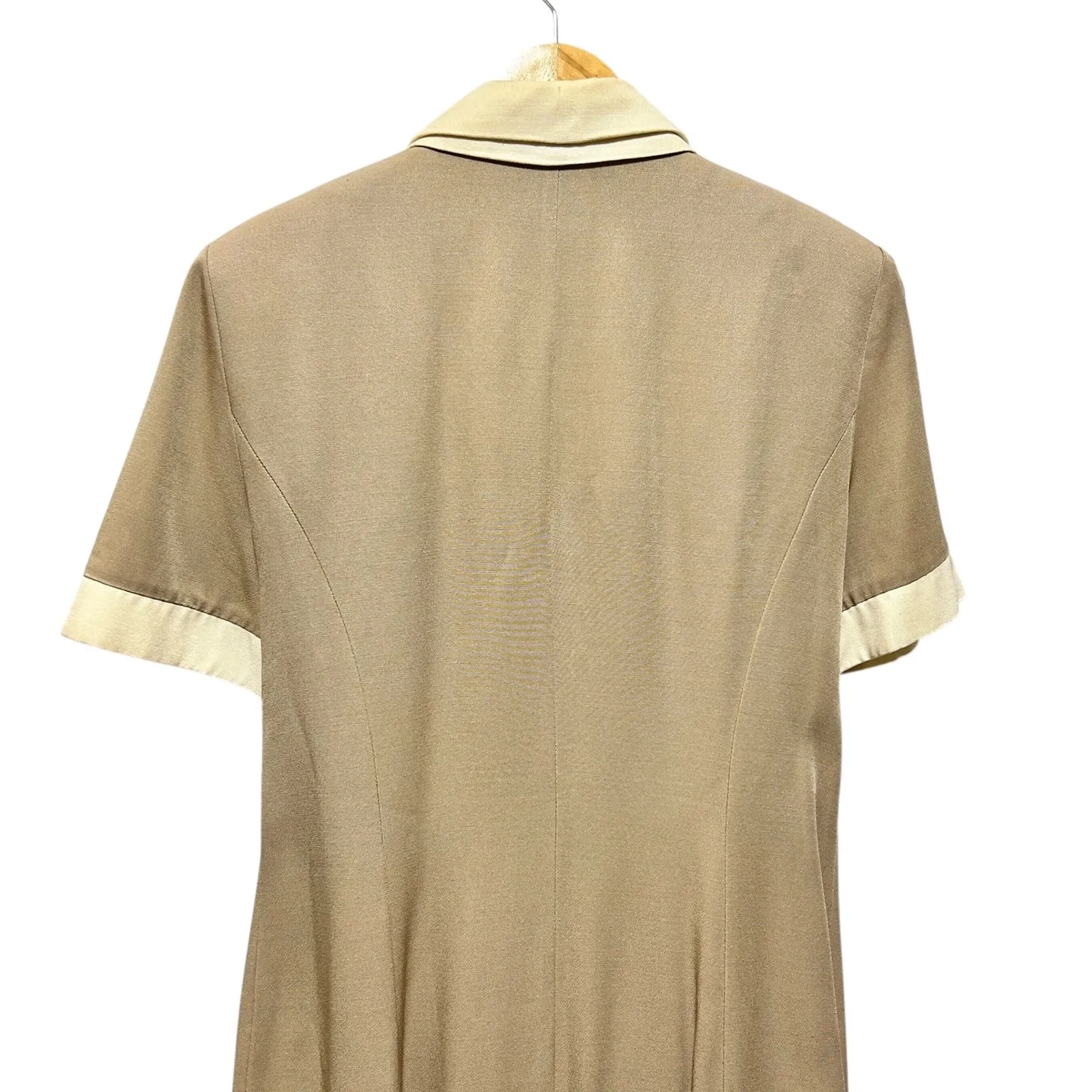 VTG Danny & Nicole Double Breasted Sheath Dress‎ Beige 14 Career Profession 90s - Image 4