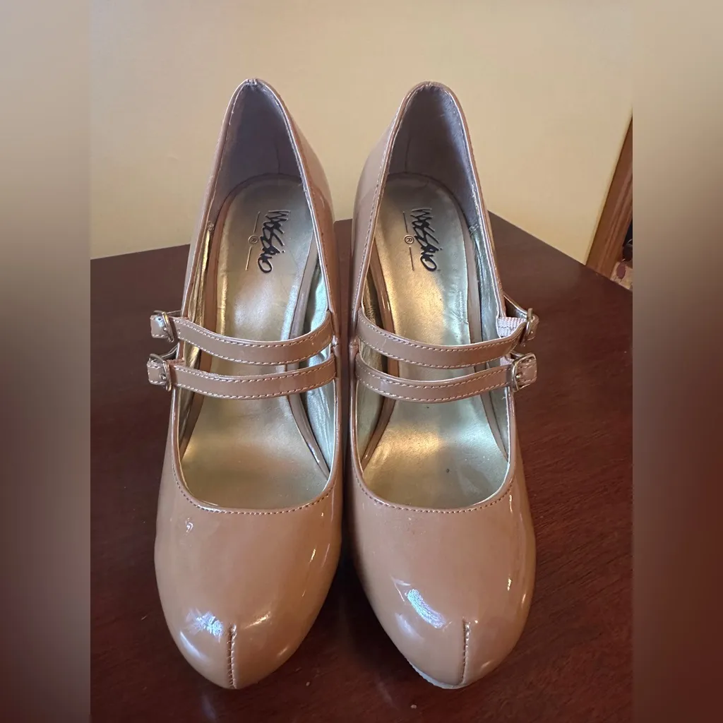 Mossimo 5” Nude Mary Jane Heels. Size 7. Tan - Image 2