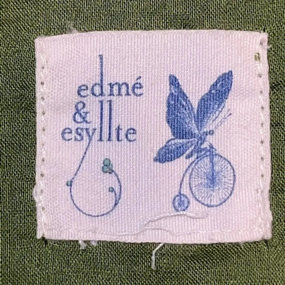 Anthropologie‎ Edme Esylite Green Shift Mini Dress Women Size 4 Ruffled Neckline - Image 7