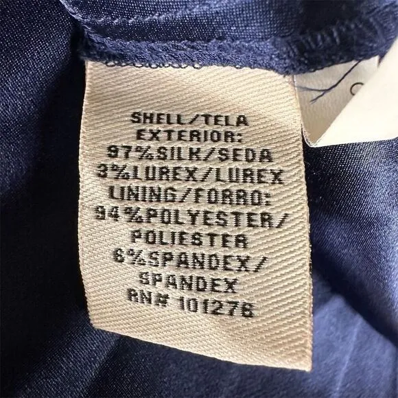 ECI‎ Women's Size 14 Blue Floral Sleeveless Knee-Length Sheath Dress Silk - Image 7