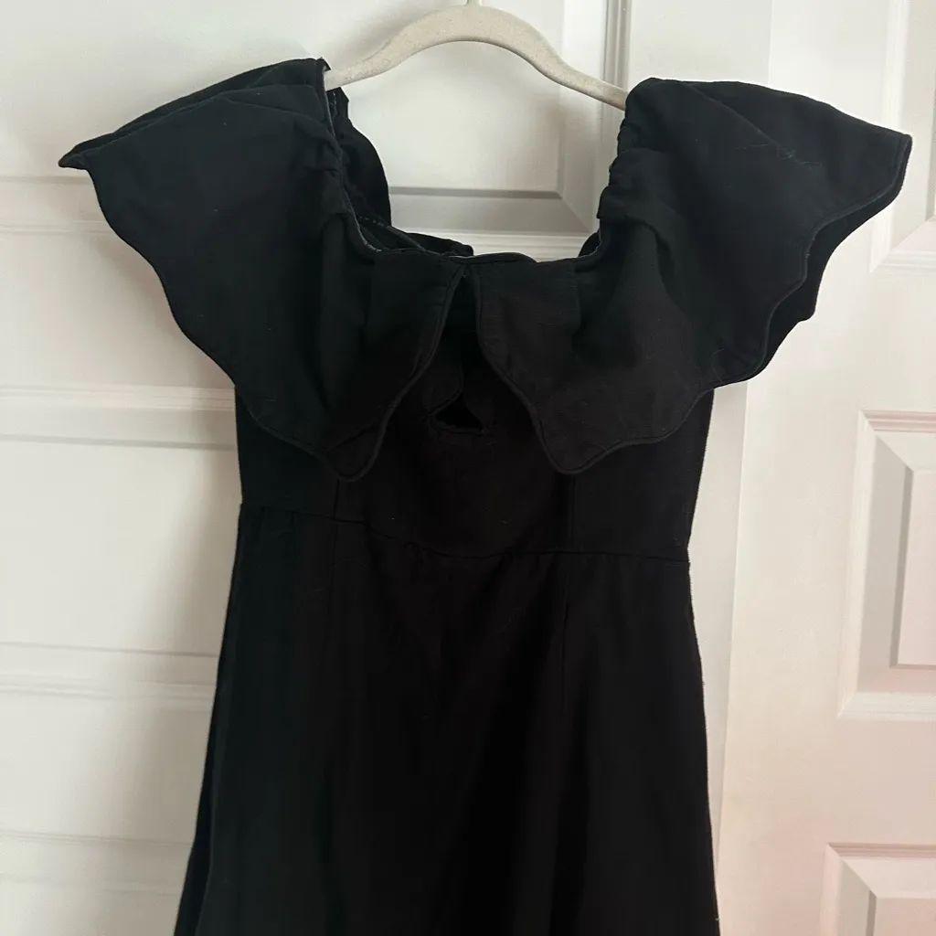Sea NY Leona Strapless Off the Shoulder Linen‎ Midi Dressn NWT 4 Black - Image 8