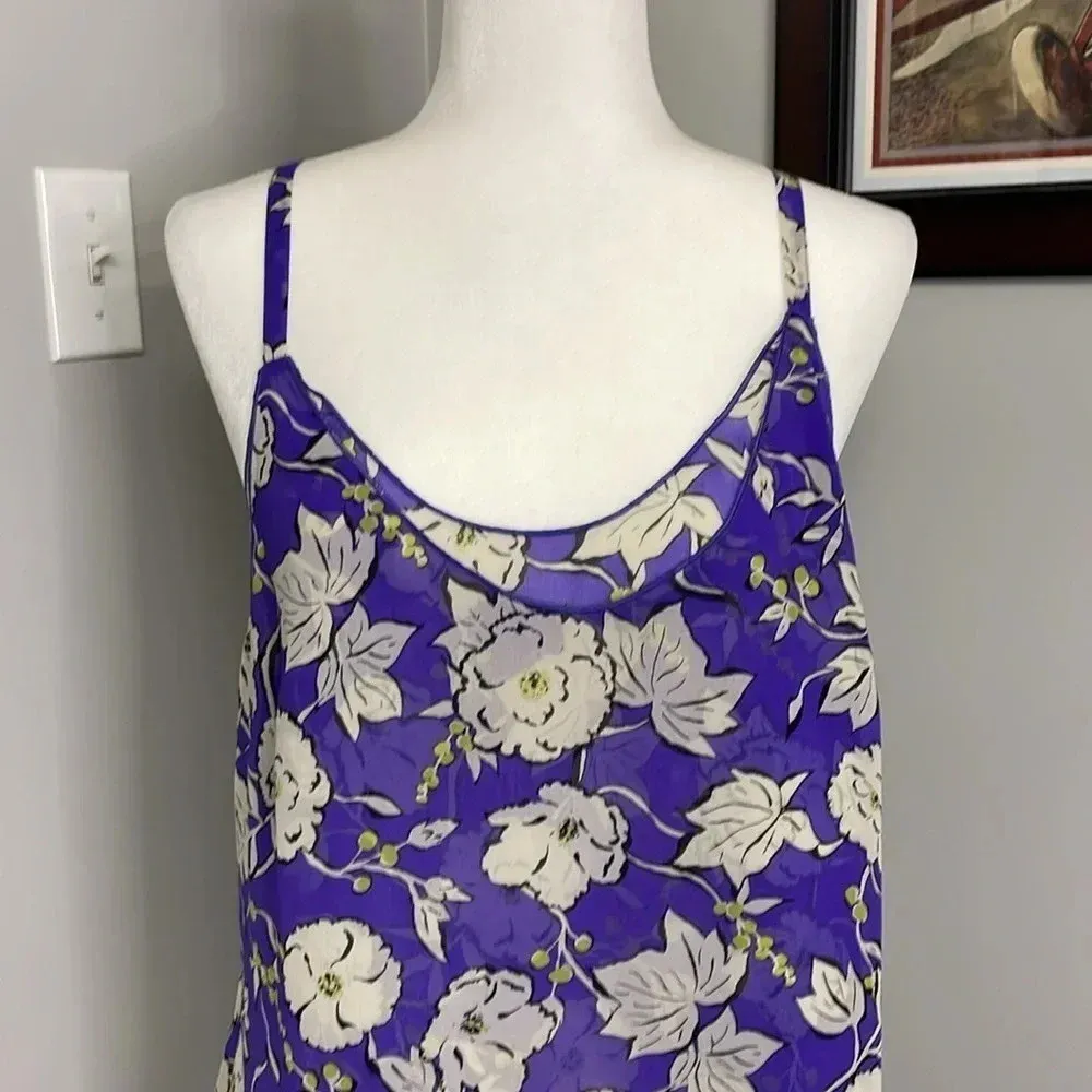 Cabi Nantucket Cami Size M Purple Floral Sleeveless Spaghetti Strap Feminine - Image 2