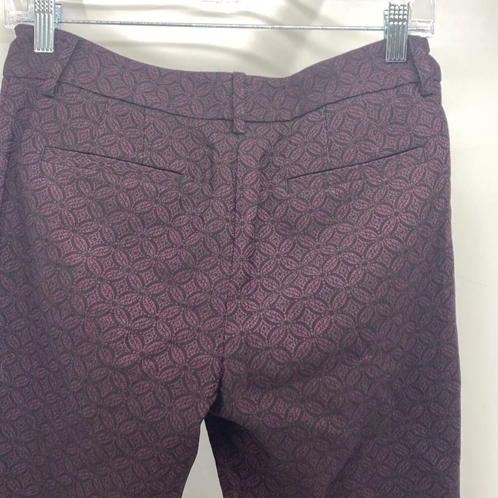 Mario Serani maroon black subtle floral pattern light sheen to pant straight leg - Image 6