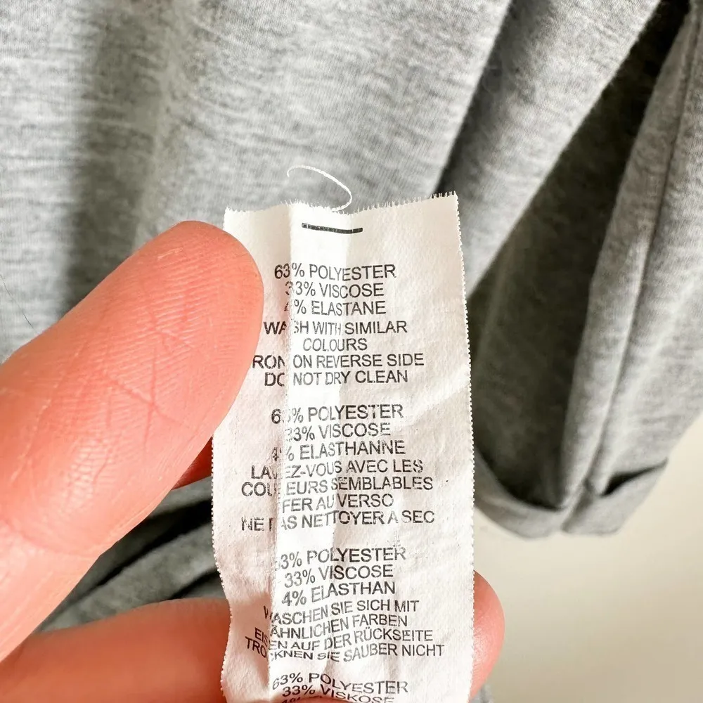 Boohoo Gray 3/4 Sleeve Casual Tee Shirt Mini Dress sz S/M - Image 8