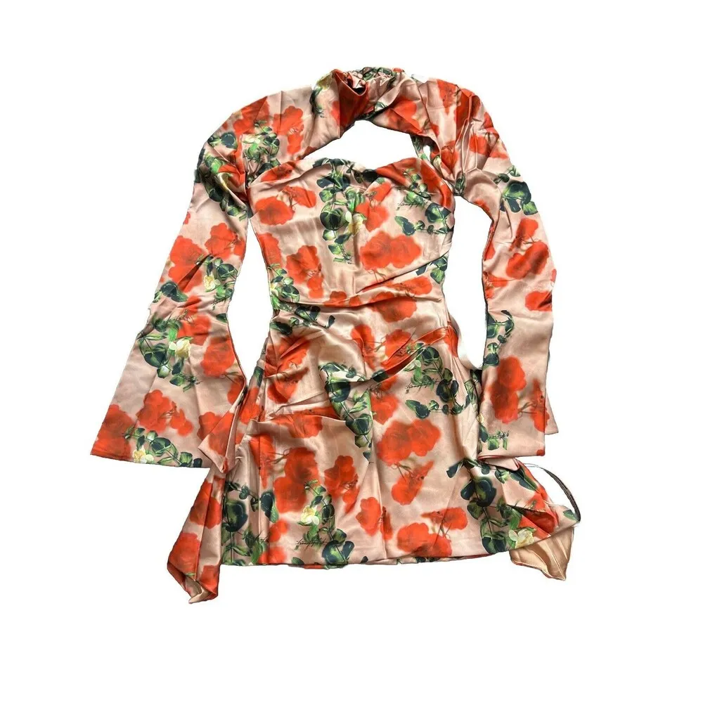 Toira floral Satin Corset Mini dress Rose Print Valentine’s Day XS - Image 5