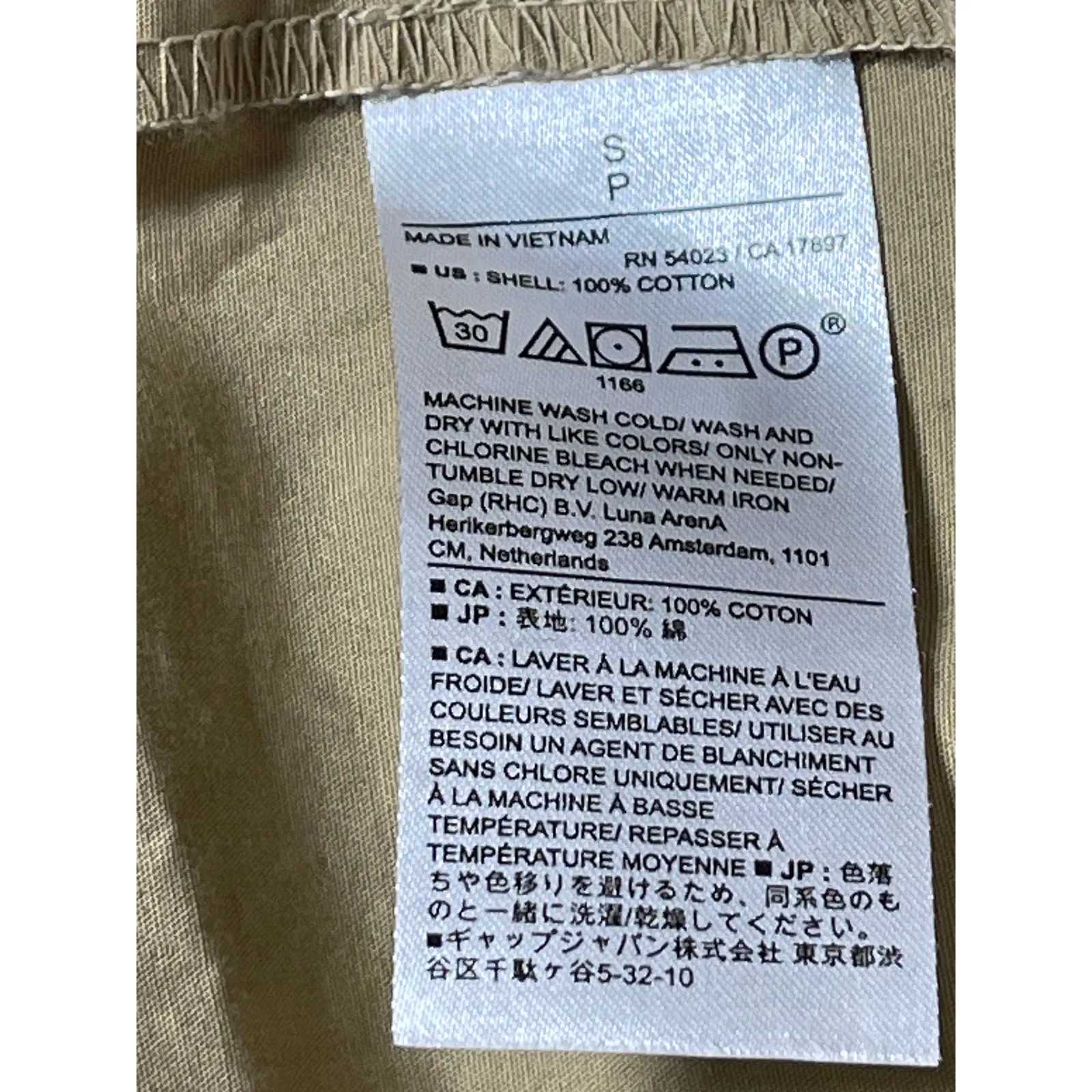 Banana Republic Women's Tan Khaki Short Sleeve Mock Button Down Shirt Top Size S - Image 4