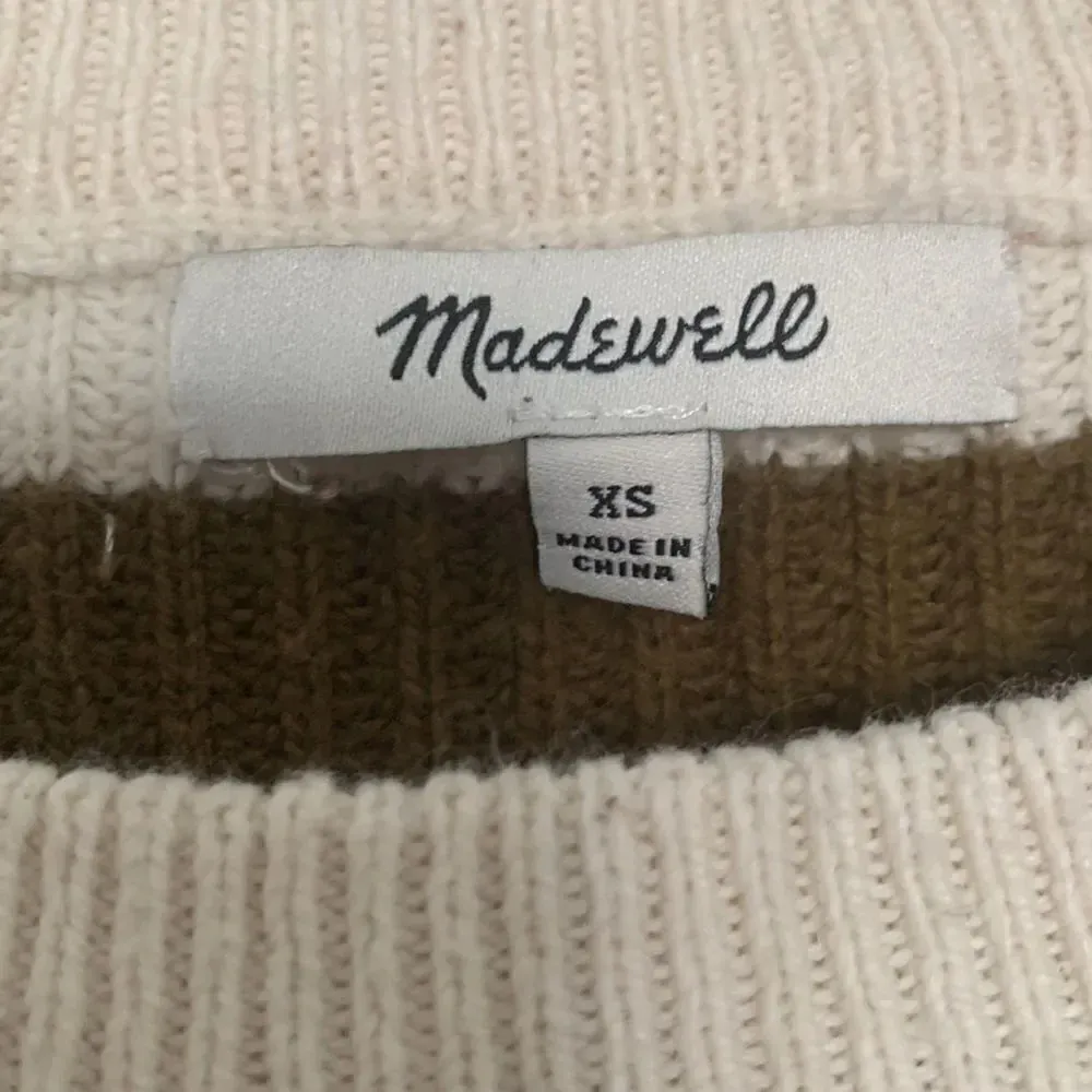 Madewell Striped Sweater  Cream Brown Orange Size XS - Image 5