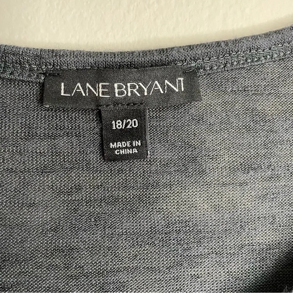 Lane Bryant Women's Plus Size  Charcoal Gray American Flag Tank Top - Image 3