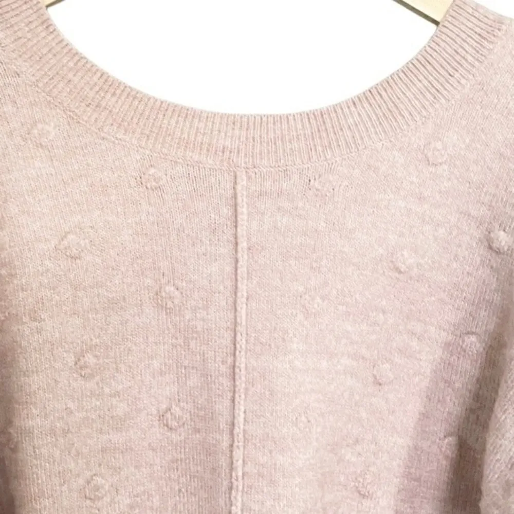 William Rast Sweater Center Seam Back V Blush Pink Pom Alpaca Blend Size Small - Image 3