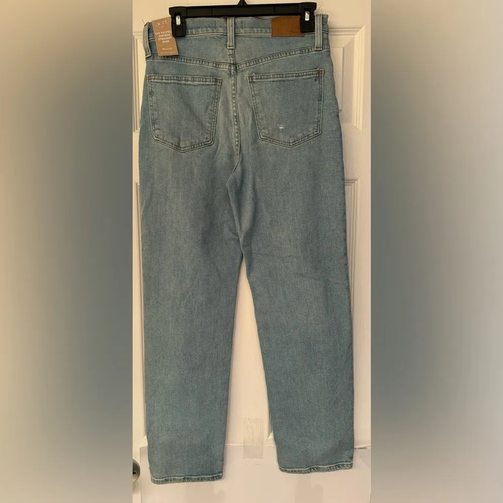 Madewell The Perfect Vintage Straight Jean Women Light Washed Blue Jeans Size 27 - Image 6