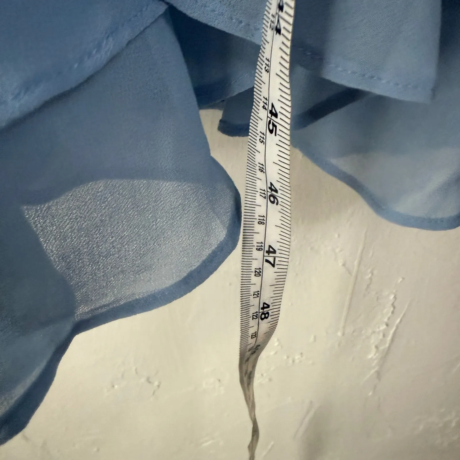 Sundance Light Blue Lace Floral Ruffle Trim Sleeveless Maxi‎ Dress Small Party - Image 7