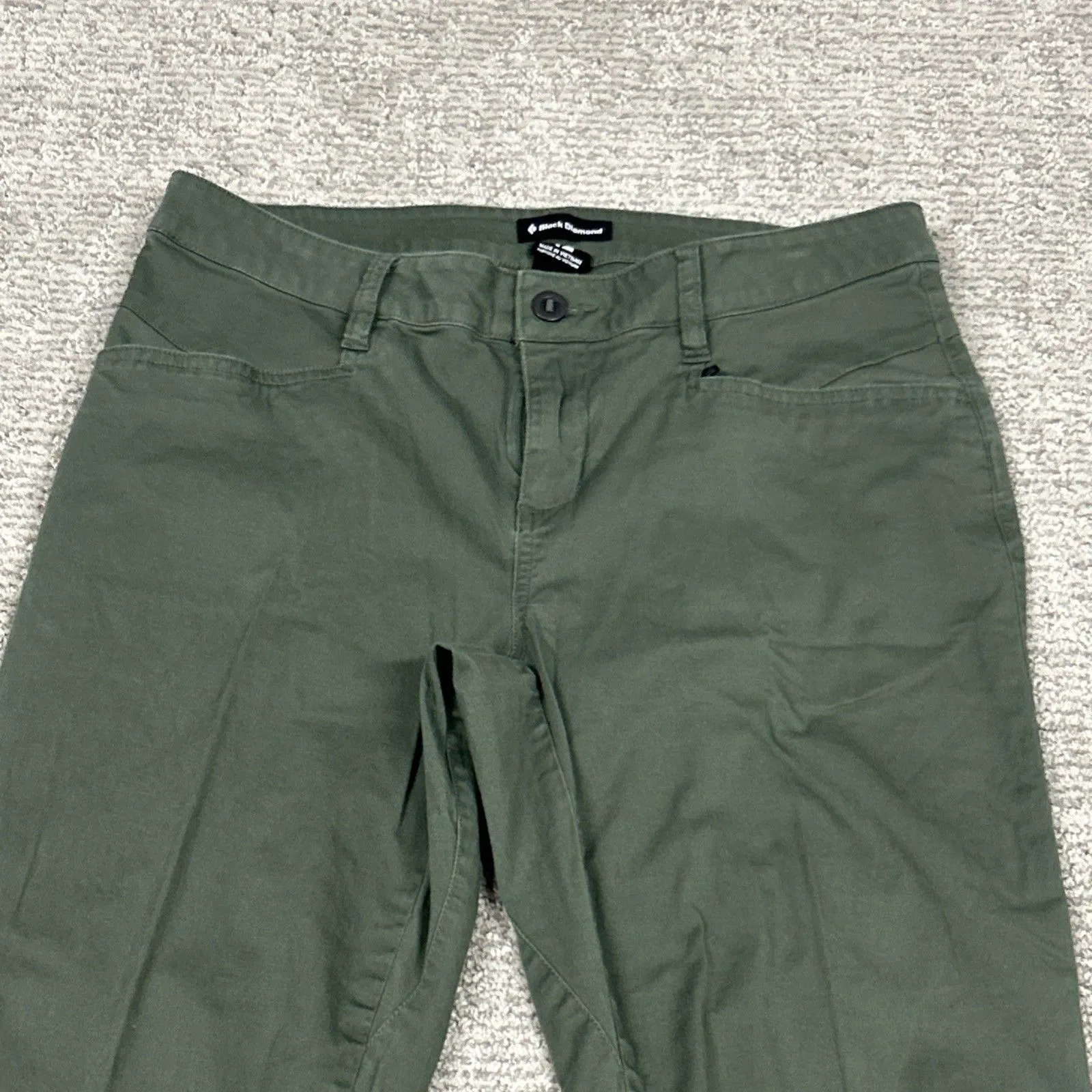 Black Diamond Pants Womens 12 Olive Green Cotton Outdoor Hiking Pockets - Image 2