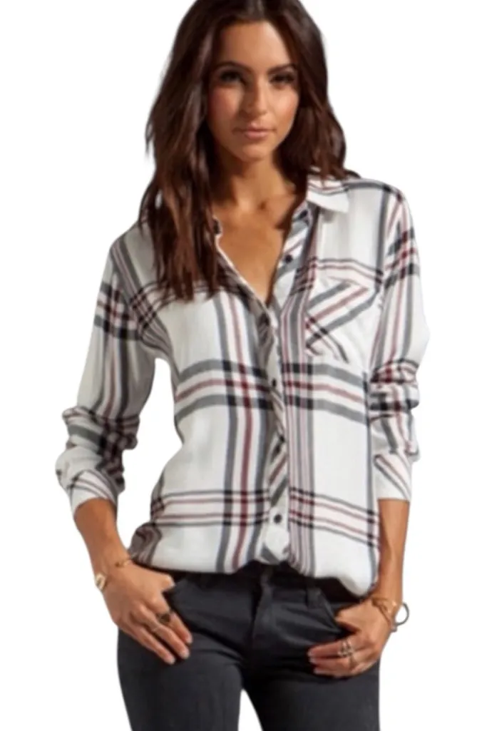 RAILS Hunter Plaid Button Front 90’s Grunge Distressed California Flannel Shirt - Image 1