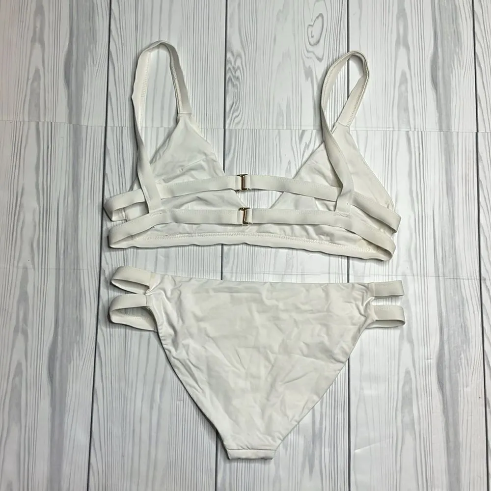 Tavik White Coco Scoop neck bikini top and bottoms Large / XL - Image 11