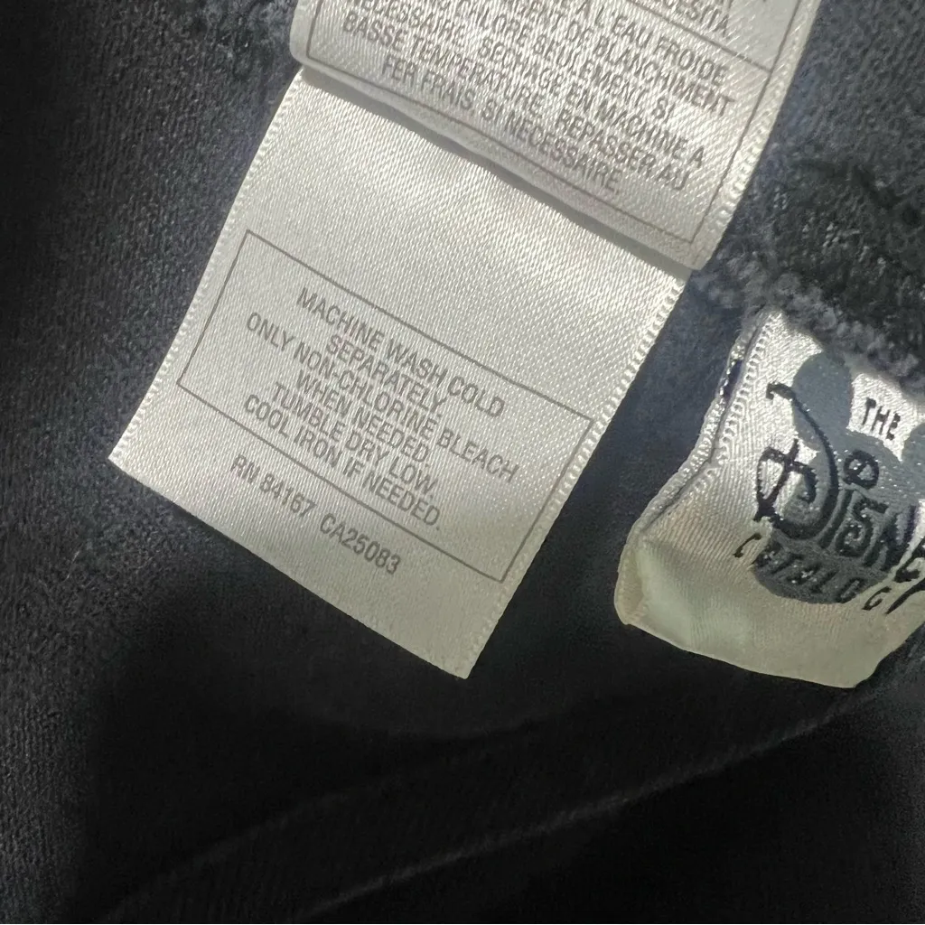 Vintage Disney Catalog Black Denim Overalls Mickey animal print size medium - Image 8