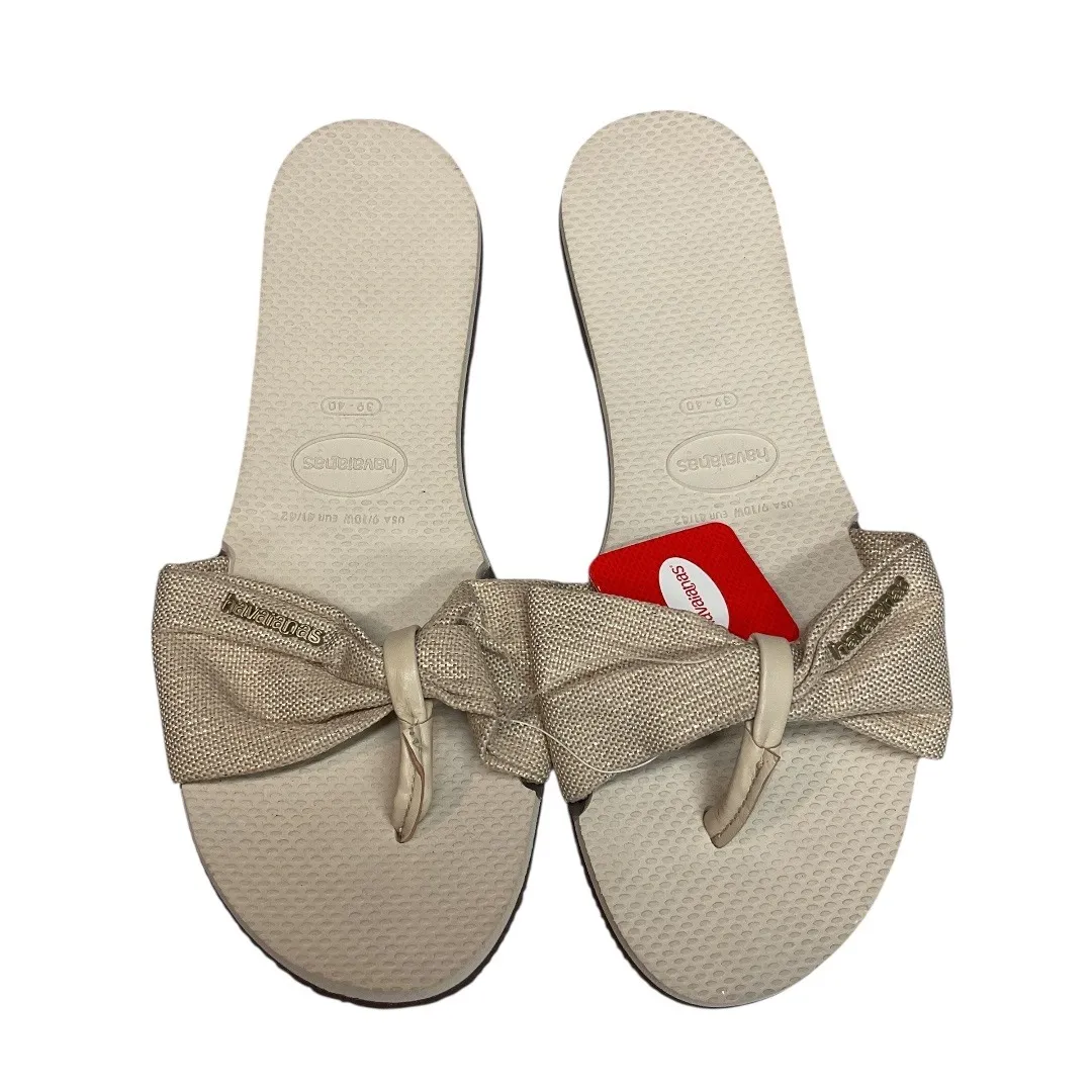 Havianas Women's You St. Tropez Shine Flat Flip Flops Slip On Sandals Size 9 NWT Gold - Image 5