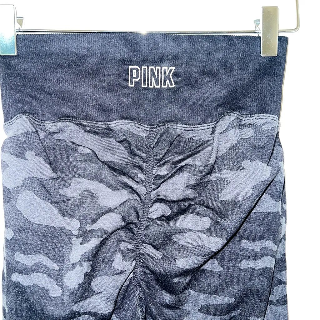 PINK black camo scrunch butt high rise seamless active leggings - Image 8