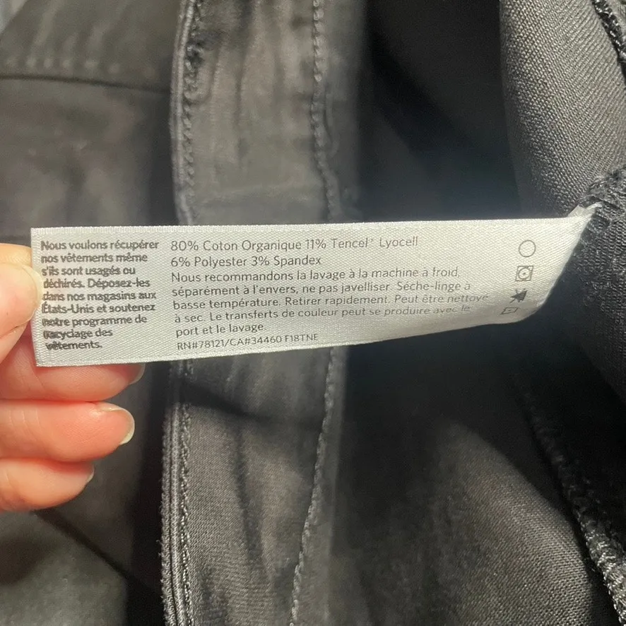 EILEEN FISHER 8 Black Ankle Zip‎ Seam Skinny Jeans Stretchy Oraganic Cotton - Image 6