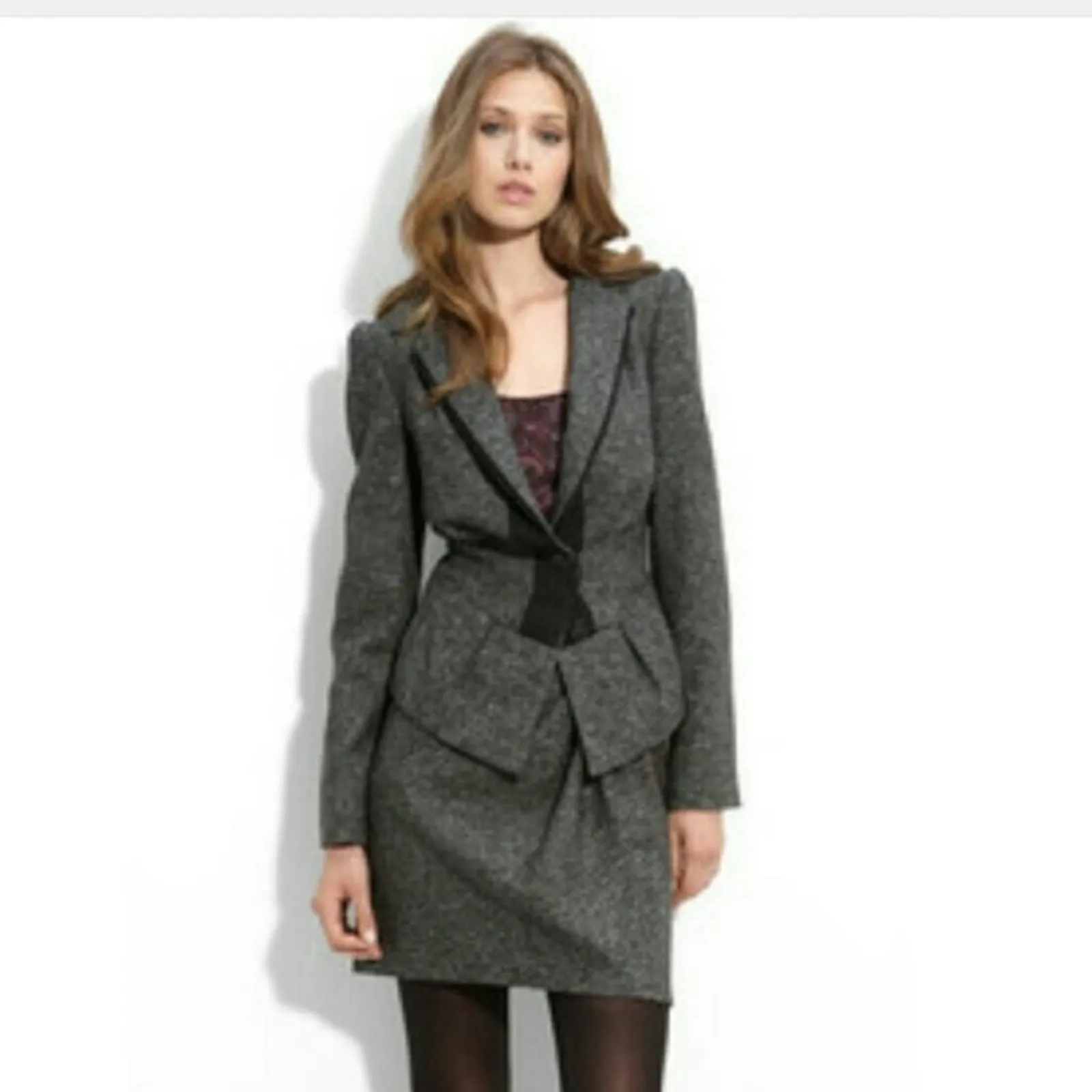 Nanette Lepore tailored gray wool blend jacket Size 4 - Image 2