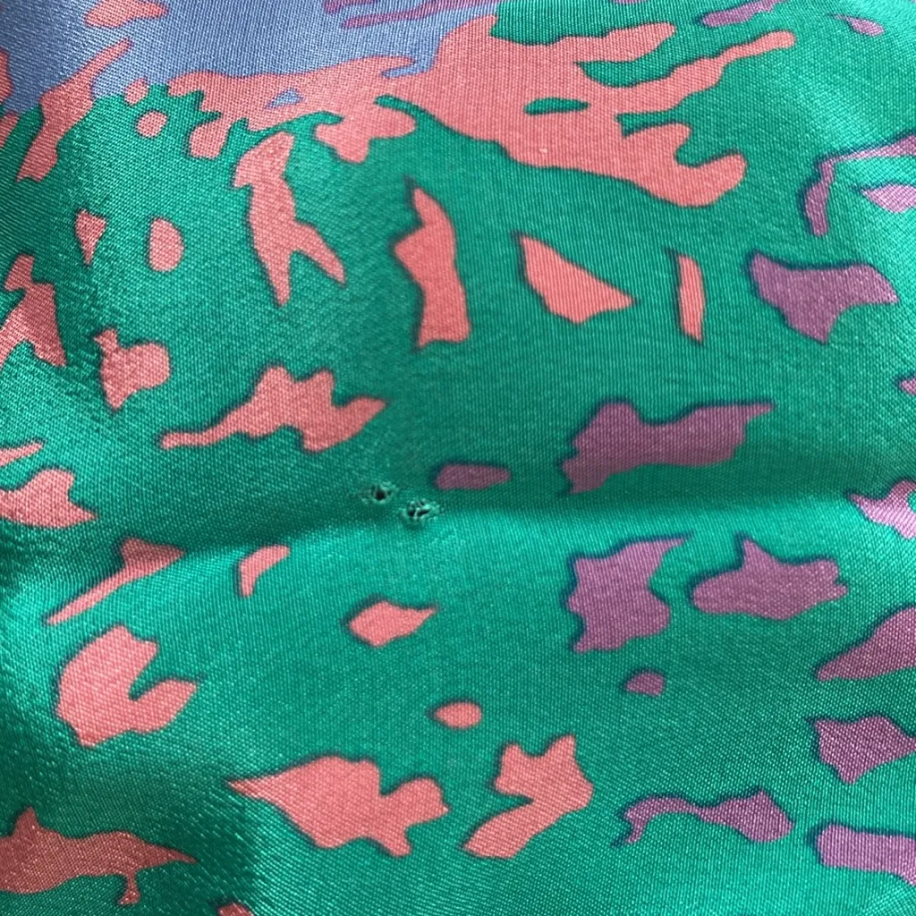 Honey Silk Scarf 80s Abstract Blue - Image 6