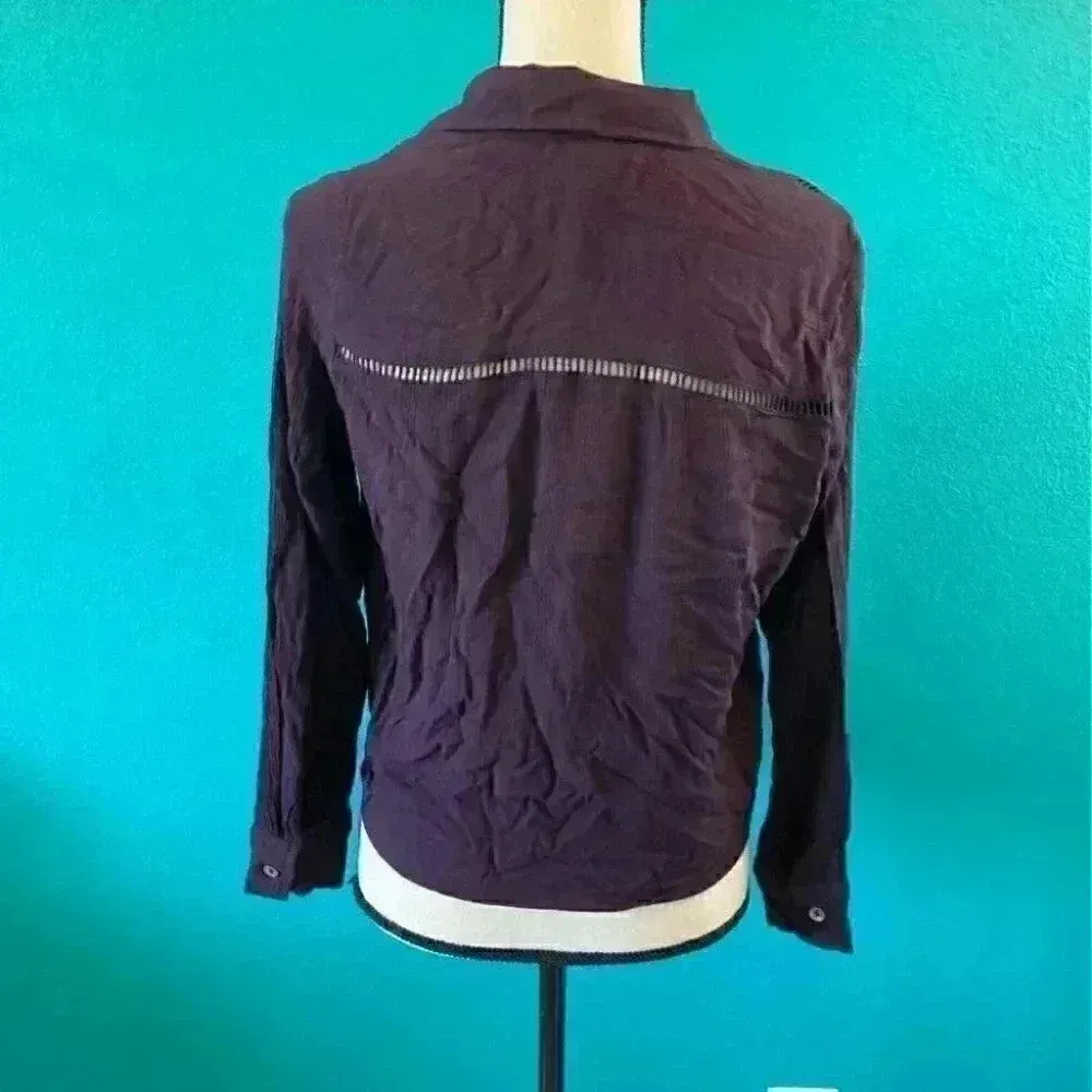 Purple long sleeve Karen Kane blouse - Image 2