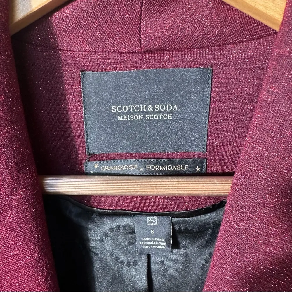 Scotch & Soda Red Glitter Blazer Size Small - Image 10