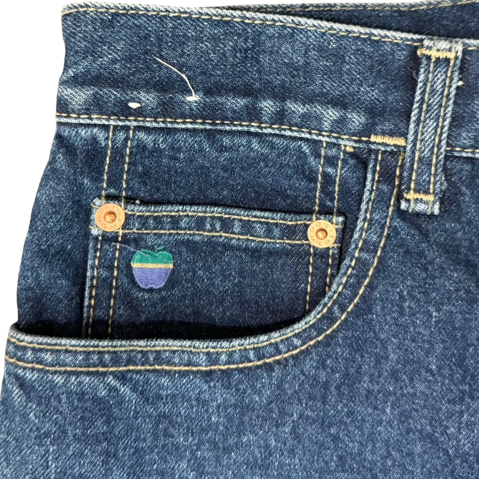 Vintage 90s Texwood Dark Wash Blue High Rise Mom Jeans Tapered Leg Size 32 - Image 10