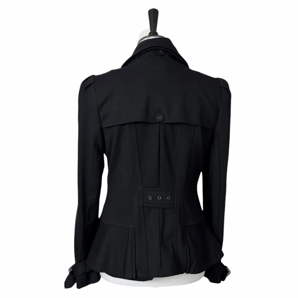 INC International Concepts Black Ponte Ruffle Peplum Jacket Women’s Size Medium - Image 3