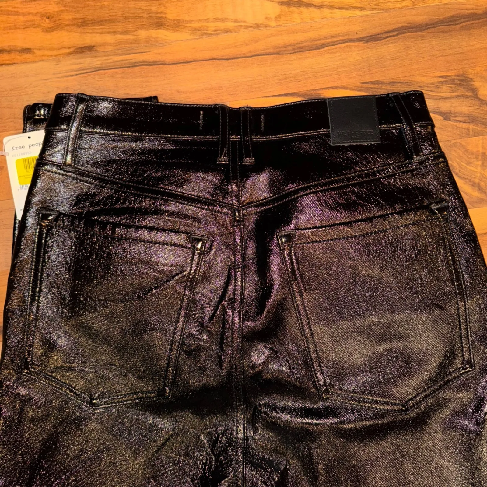 Free People Black Phoenix Coated High Waist Skinny Jeans Size 29 NWT whimsy goth - Image 7