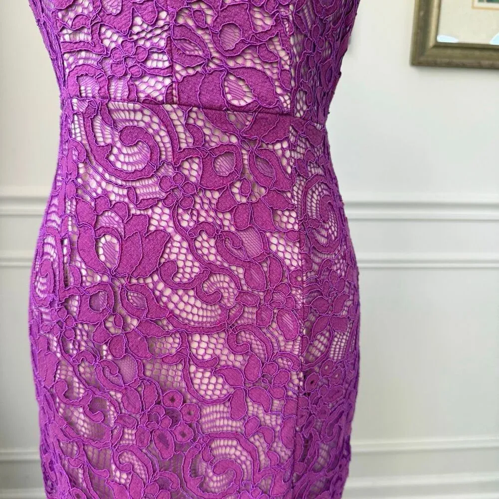 NWT L’ Atiste by Amy Violet Purple Lace Cocktail Dress M - Image 4