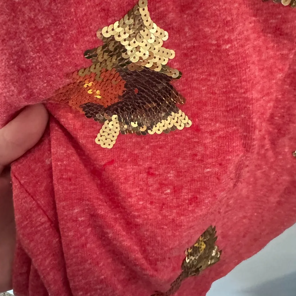 Holiday Time Pullover Sweater Gold Sequin Christmas Trees Women's Size 3X /24-26 - Image 3