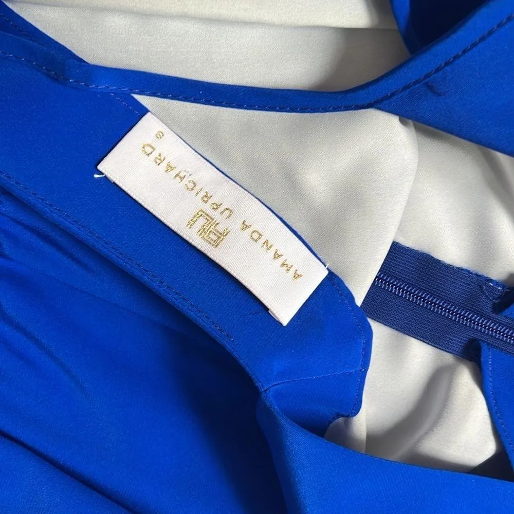 Amanda Uprichard Silk Wrap skirt Mini Dress Cute loyal Blue Dress Small - Image 10