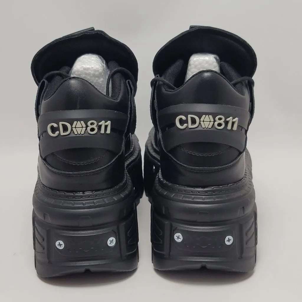 Women's Punk Gothic Chunky Platform Combat Boot Sneakers Bikers Shoes Size 41 Black - Image 4