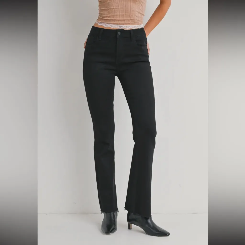 Just black denim black flare jeans - Image 3