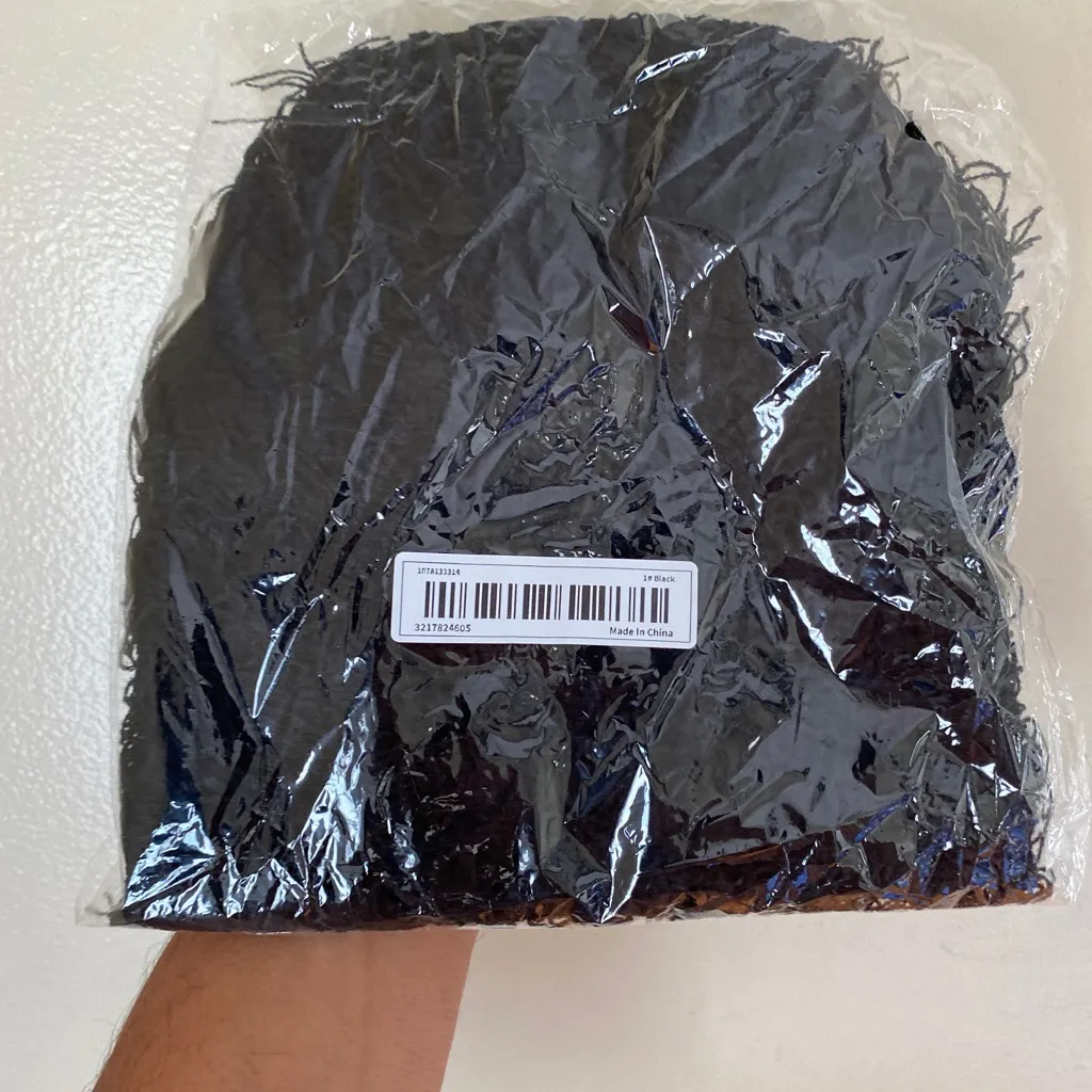 Rug distressed fluffy pattern beenie beanie trucker gothic pattern Black - Image 3