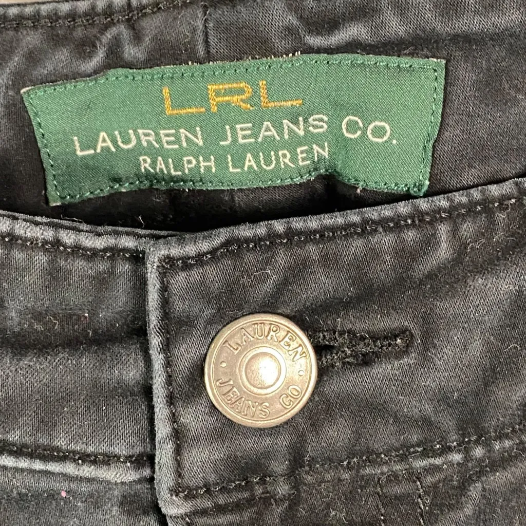 LRL Ralph Lauren Jeans Co Womens Black skinny Mid Rise Stretch‎ Denim Jean Sz 6 - Image 4