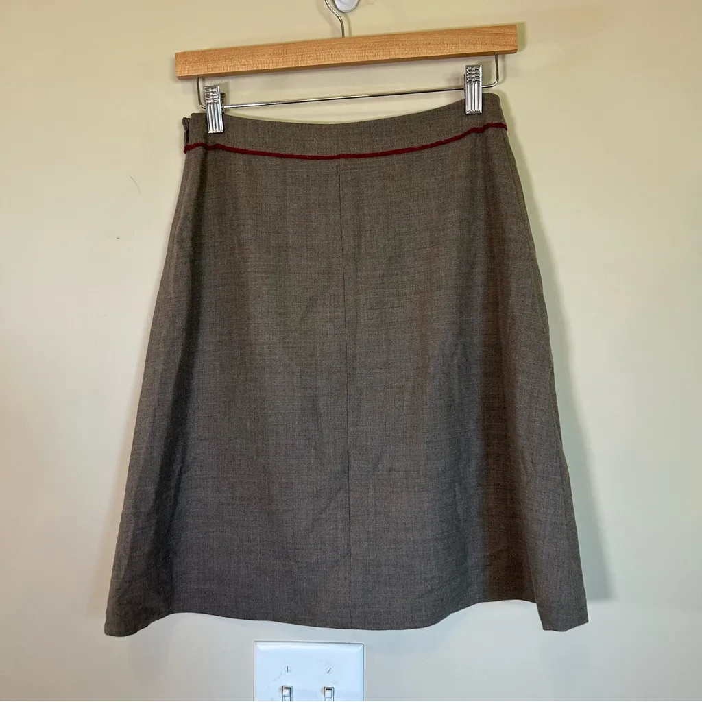 Elie Tahari‎ Women's 4 US Wool blend gray a-line short skirt - Image 2