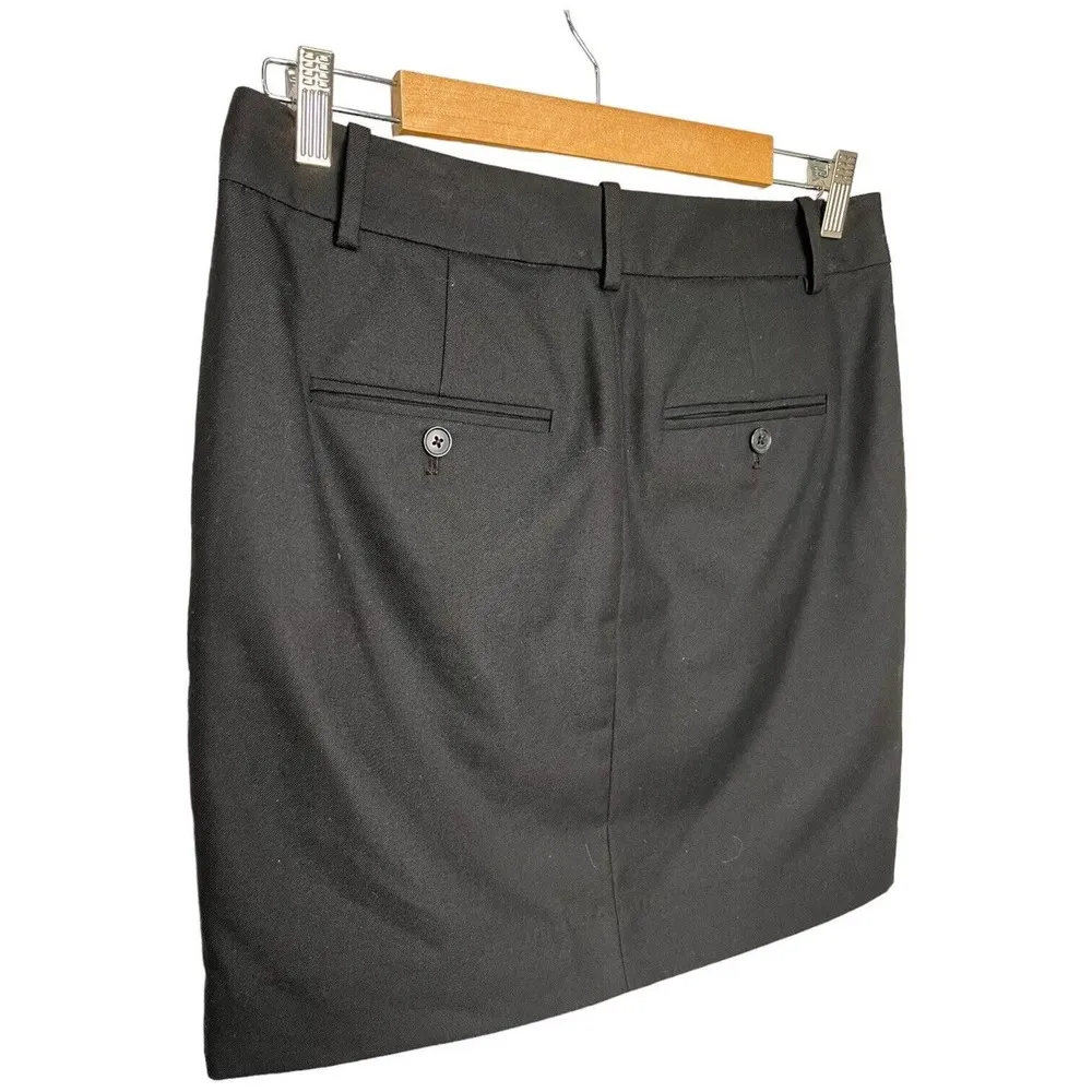 Gap Pleated Front Pocket Career Lined Zip Mini Skirt Black 4 - Image 9