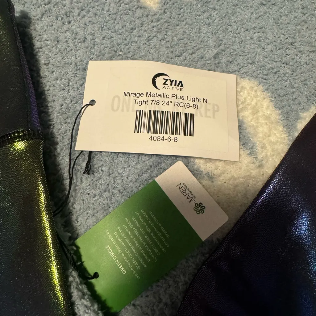 ZYIA Iridescent Black and Green Leggings - Image 4